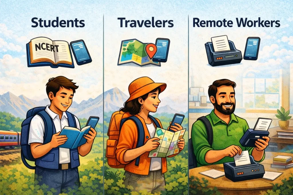 Students, travelers और remote workers के लिए best offline Android apps का visual comparison