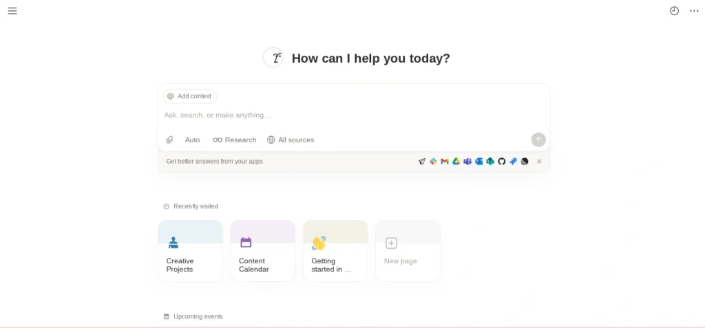 Notion dashboard interface 2025 showing block-based workspace with notes, tasks, and collaboration tools.