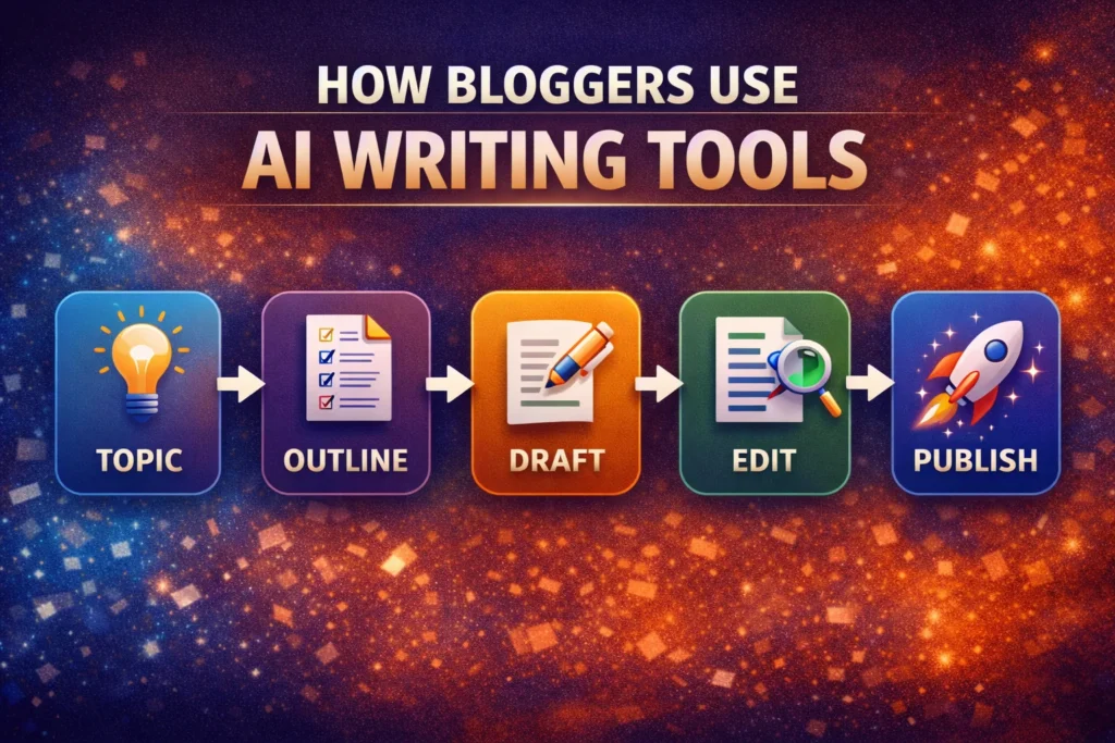 AI writing tools workflow for bloggers from topic to publish