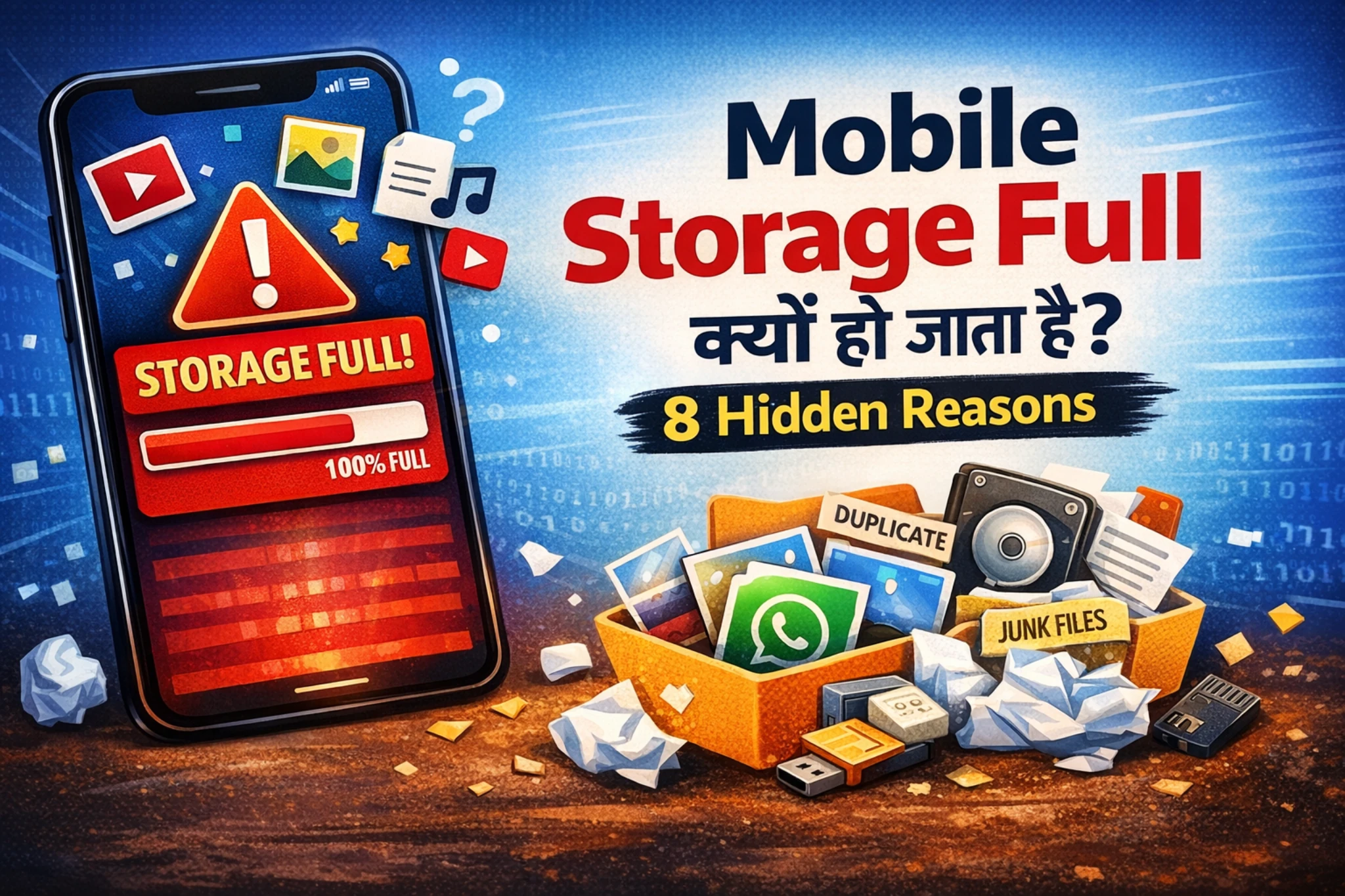 Mobile Storage Full क्यों हो जाता है? 8 Hidden Reasons + Storage Empty करने के Easy Tricks (2026)