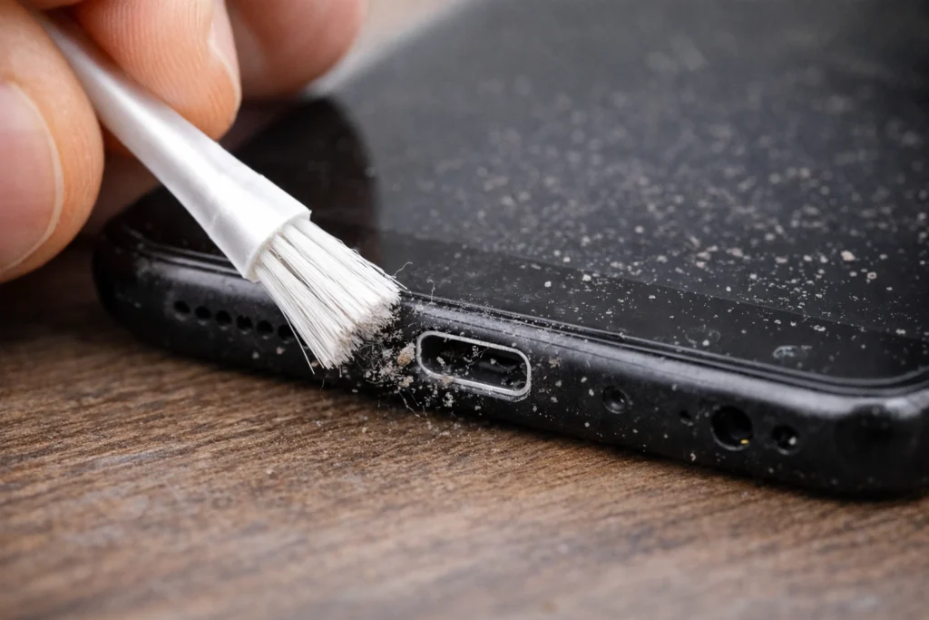 mobile charging port cleaning dust problem solution Hindi