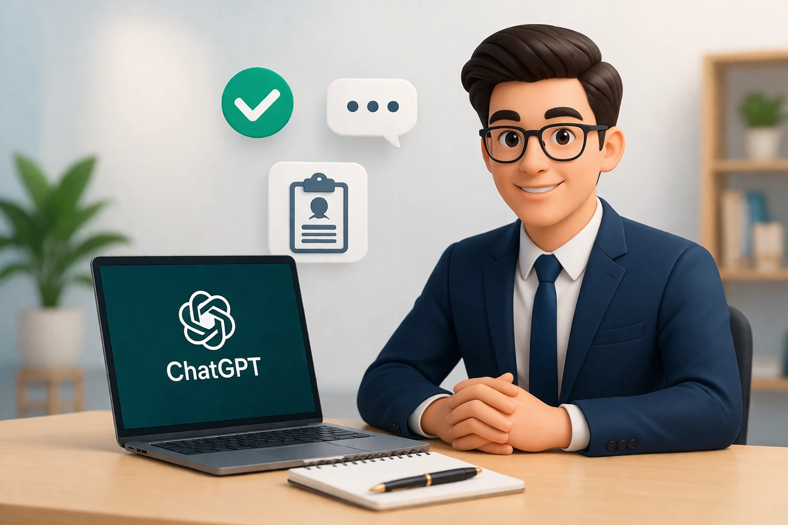 ChatGPT Interview coach की मदद से जॉब इंटरव्यू की तैयारी करता हुआ उम्मीदवार