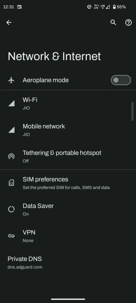 Hidden Android Settings में Data Saver enable करने की setting