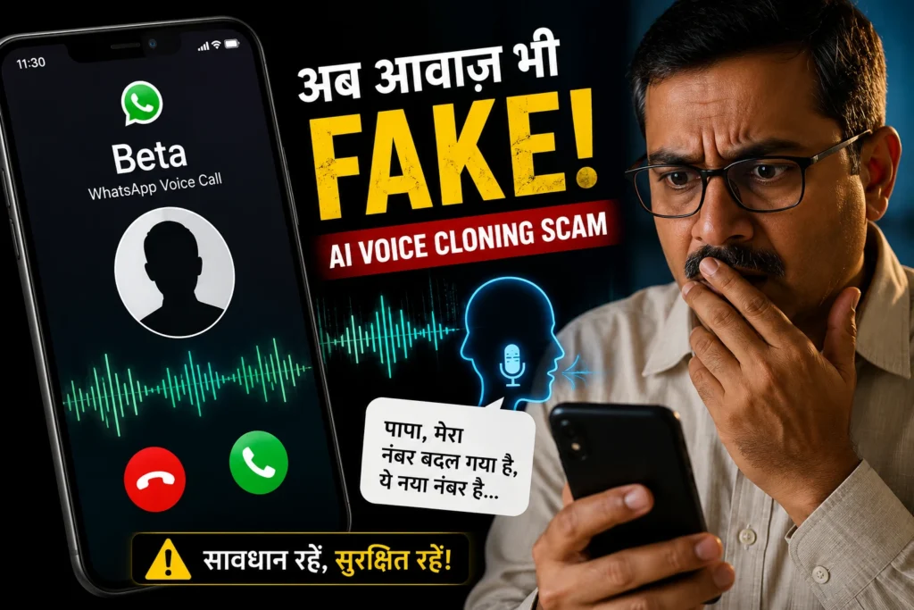 AI voice cloning WhatsApp scam example in Hindi