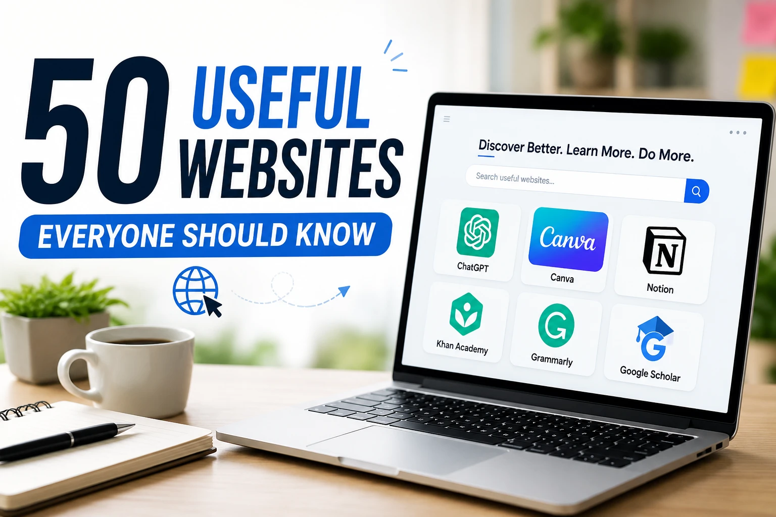 50 Useful Websites जो हर Internet User को पता होनी चाहिए (2026 Mega List)